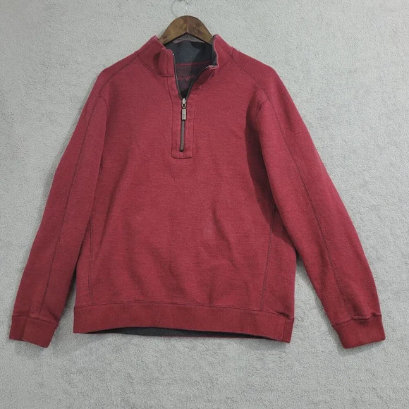 Tommy Bahama Mens Reversible Half-Zip Pullover Sweatshirt L Cotton Blend 21PT - Picture 3 of 8